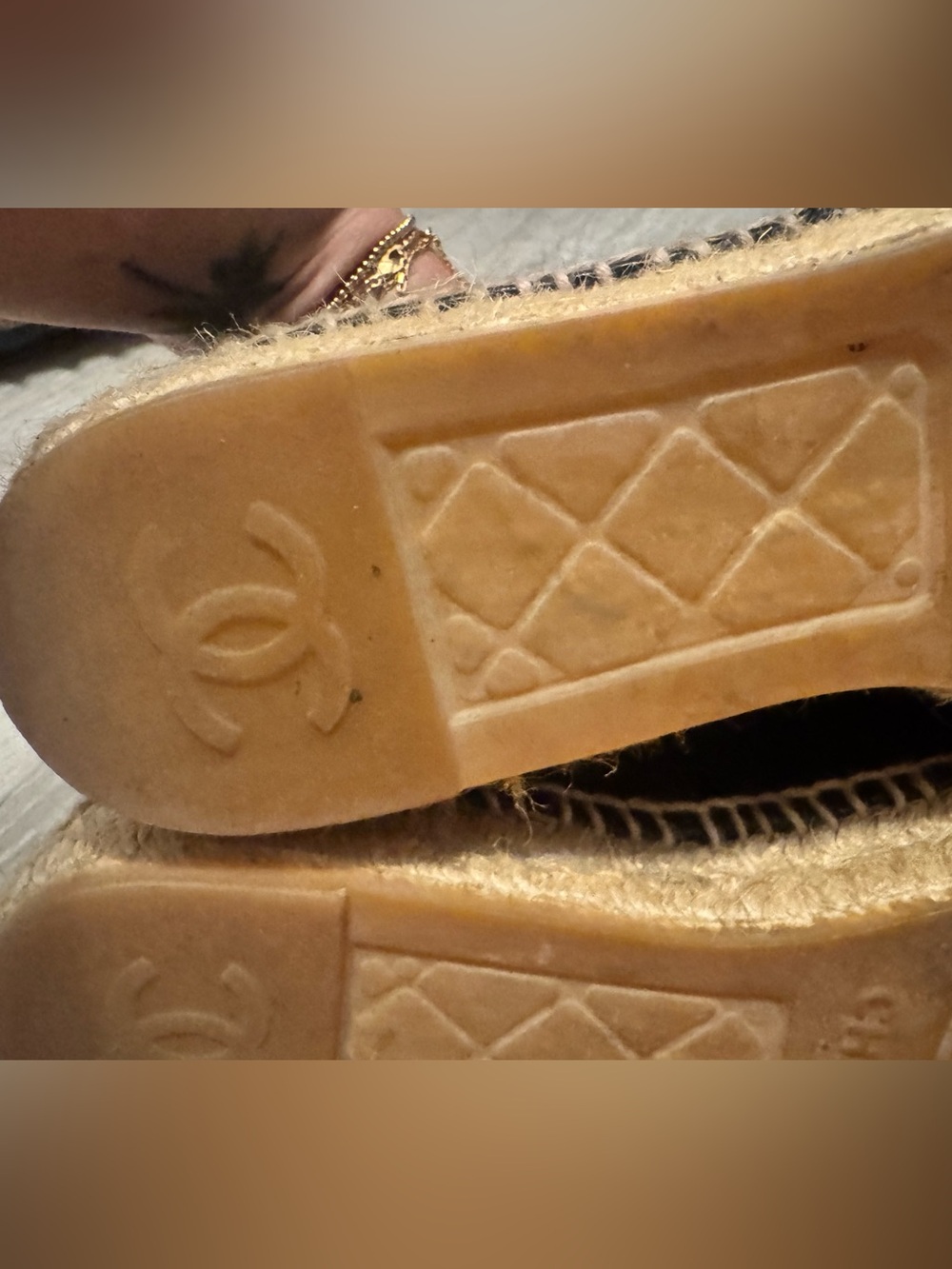 CHANEL Lambskin CC Espadrilles 37 Black - Picture 10 of 14